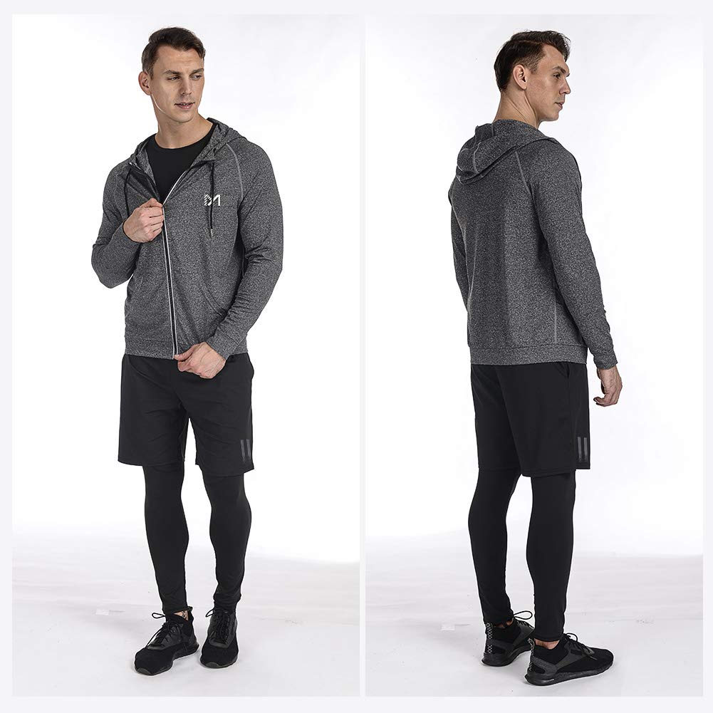 MEETYOO Tee Shirt Compression Homme, Legging Sport Short Fitness T Shirt Manches Courtes Collant Gym Running Vetement pour Jogging Musculation