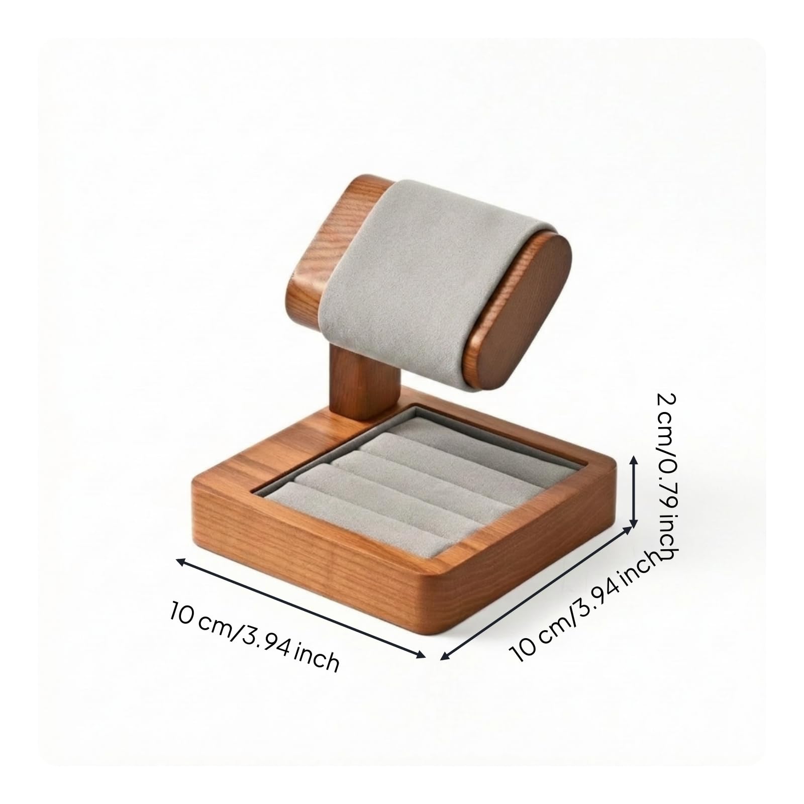 Supporto per Orologio con Culla Rotonda Imbottita E Base in Legno Compatta per una Visione Multiangolare atto per Comodino E Bancone Del Negozio