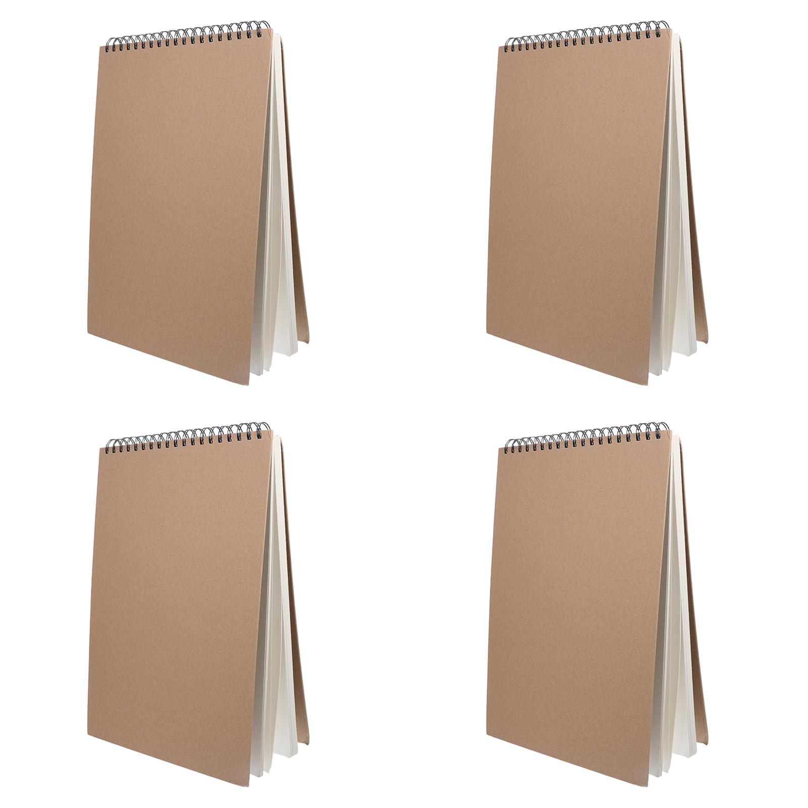 DIYEAH Cuaderno de dibujo con espiral de 4 piezas: Cuaderno de tapa dura de