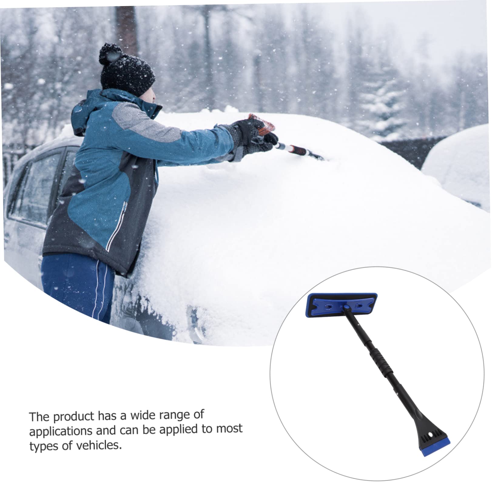SOIMISS Grattoir à Neige pour Voiture Réglable 7 Angles, Kit 1 Set