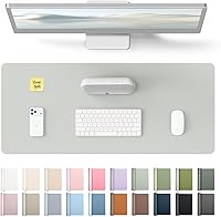 Vista 60 de YSAGi Protector de escritorio de cuero, tapete de oficina, alfombrilla grande para mouse, secante antideslizante de cuero PU, escritorio