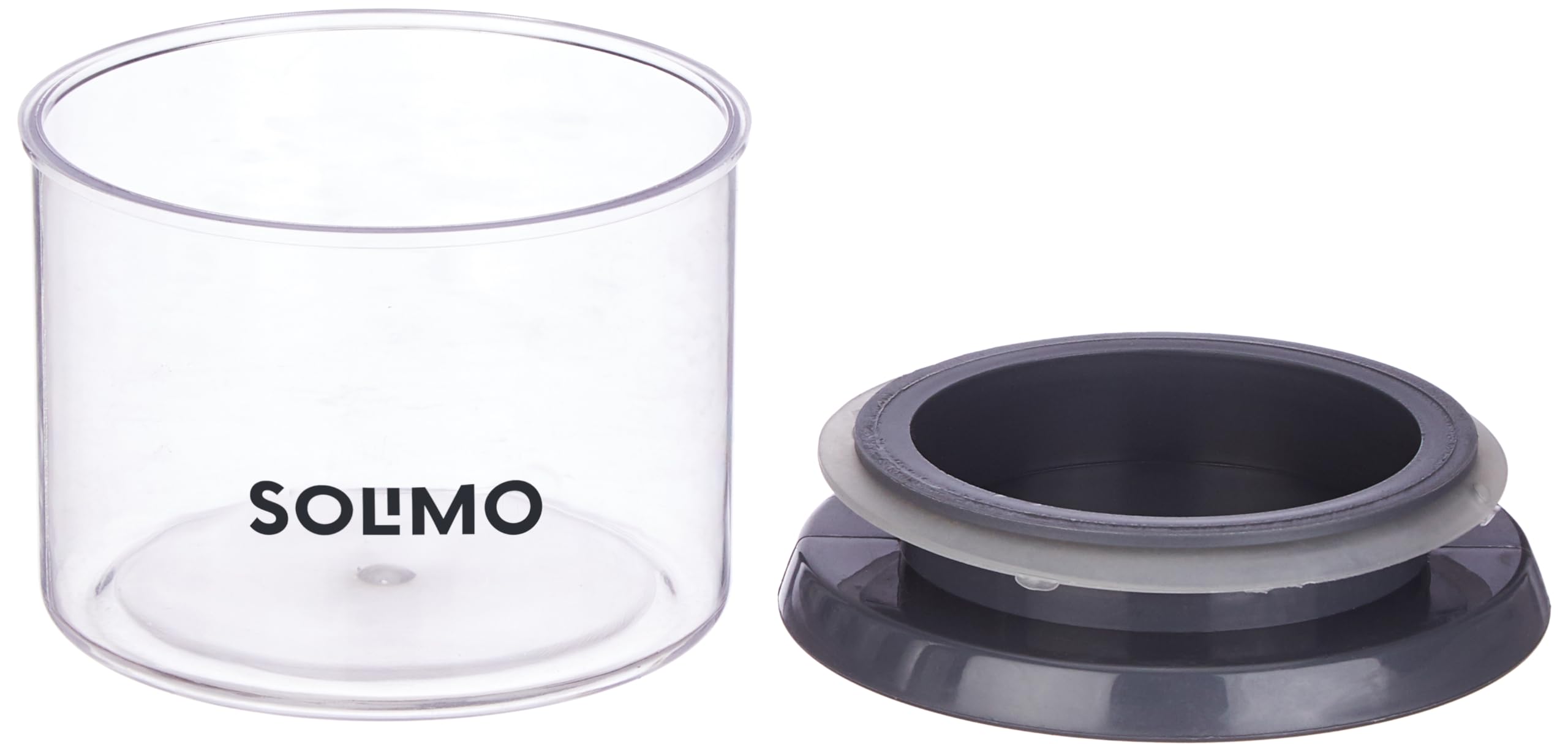 Amazon Brand - Solimo Plastic Storage Jar and Container Set I Air Tight & BPA Free Containers for Kitchen Storage Set I Grocery Kitchen Container Set I Multipurpose Jar, 500 Ml Each, Set 12, Grey 1