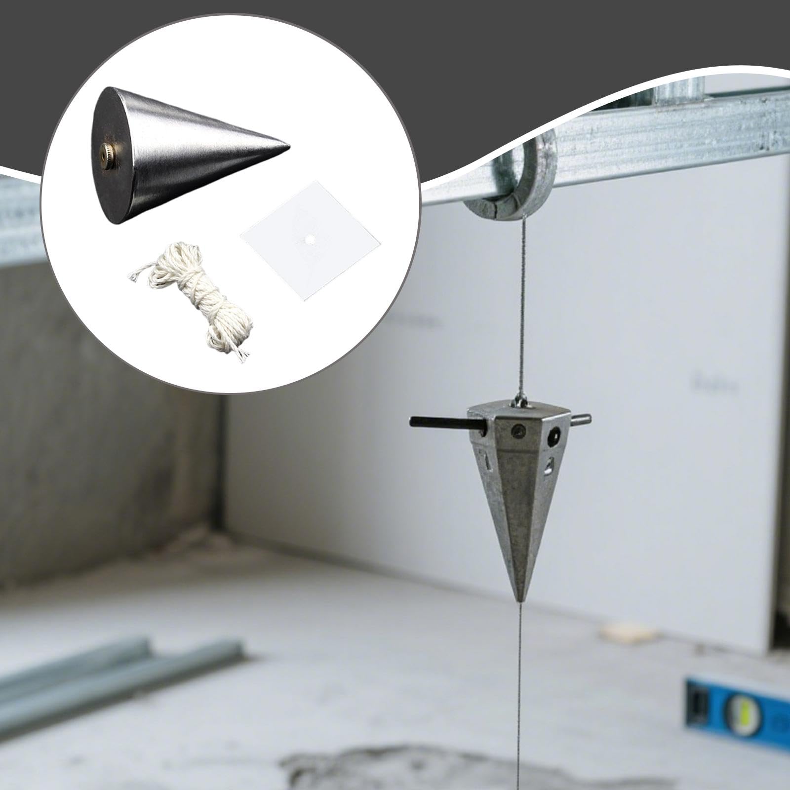 MagiDeal Fil à plomb, outil de mesure vertical pour bâtiment, quincaillerie professionnelle, maillet de mesure pour travaux de maçonnerie, menuiserie, avec Fil 500g