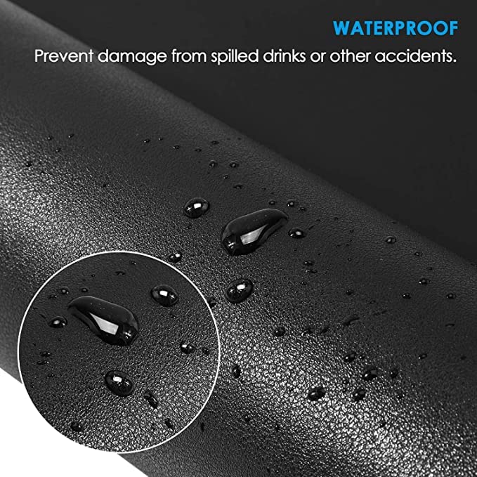 Image of Aropana Vegan Leather Desk Mat, Mouse Pad Large, Computer Table Mat, Reversible Extended Laptop Pad for Desk, Dual Side Waterproof Edge-Stitched (27.6x13.8 inch, Black /Black)