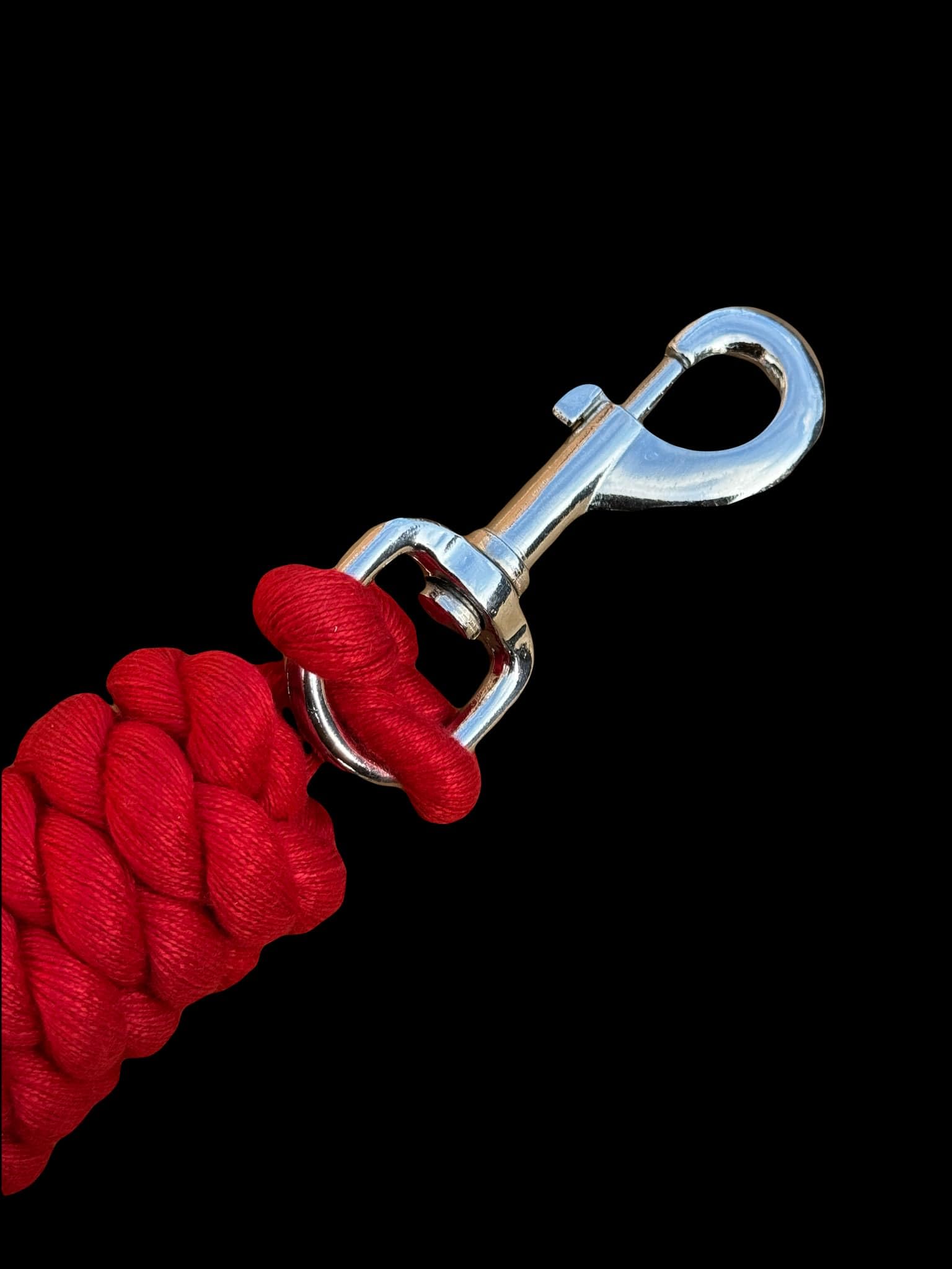 Cotton Lead Rope for Horse 2 Metres, Replaceable Robust Trigger Clip, Pack of 2 (Red), 2 meter - Image 2