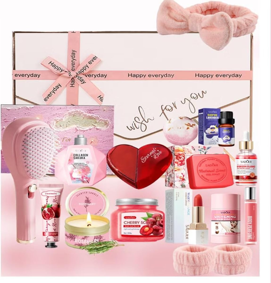 Miss Tiara Beauty Gift Set For Women, Bath & Body, 18 Items Set, Aromatherapy, Inspirational, Relaxing SPA Care, Luxury Basket Packing, Birthday, Valentine, Women Day, Christmas, Gift Box, Skin Care