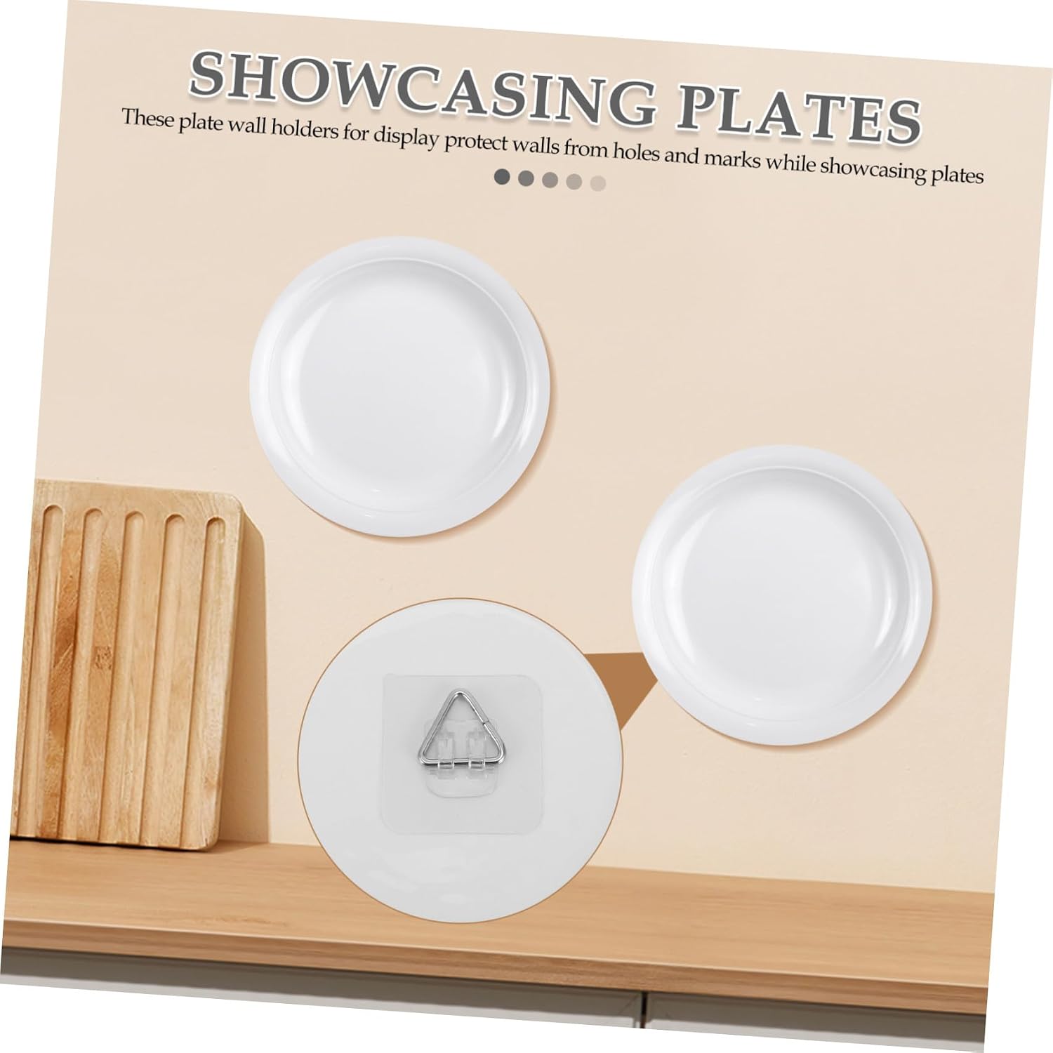 20pcs Invisible Plate Hangers Wall Vertical Display Holders