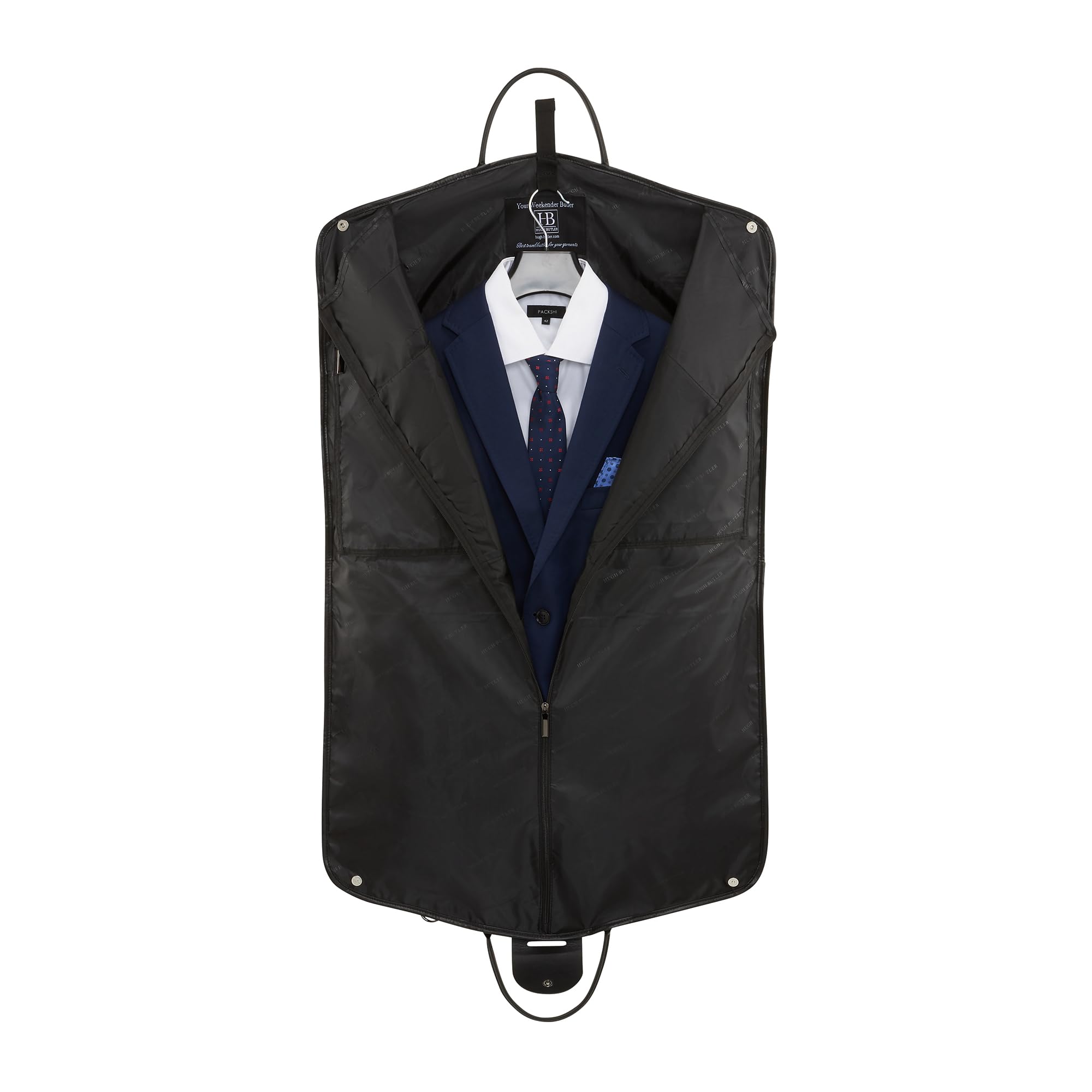 Housse de Costume (Léger) 40" - Élégante pour 1-2 Costumes avec Sangle d’Épaule - Housse À Vêtements pour Hommes et Femmes - Pliable - Vêtements sans Faux Plis. Niles Noir