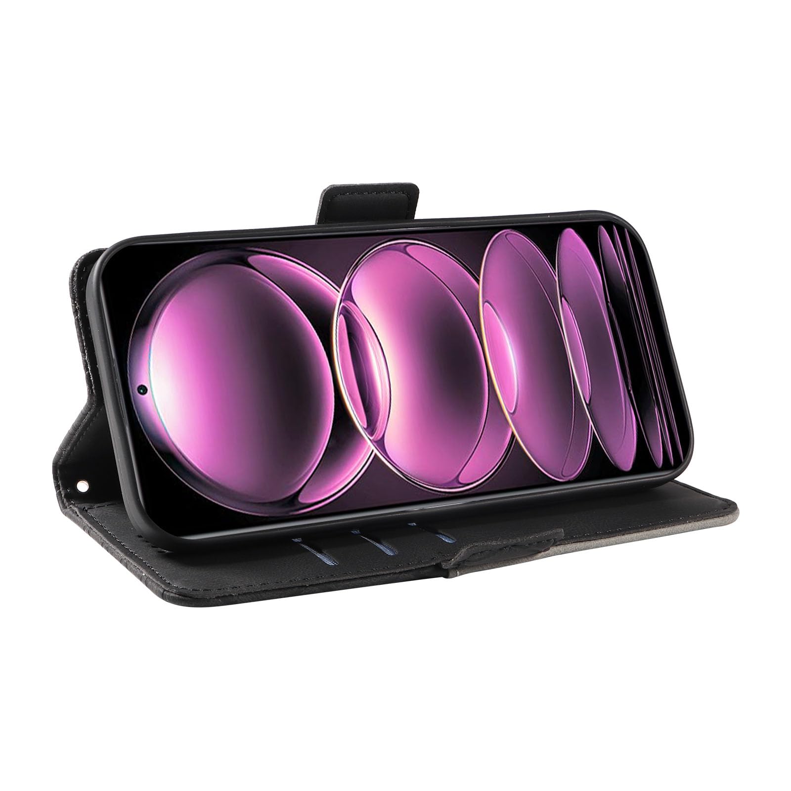 Cover Portafoglio In Pelle PU Per Xiaomi Redmi Note 12 Pro Plus 5G, Con Supporto E Slot Carte, Viola - 3
