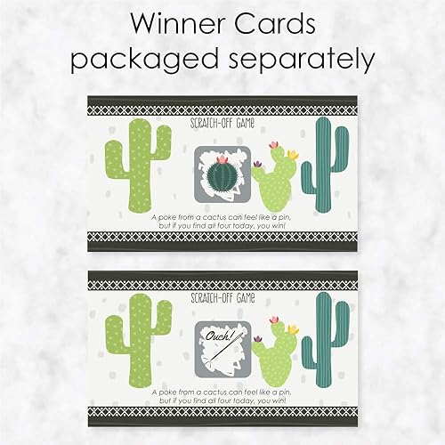 Miniatura 3 de Big Dot of Happiness Prickly Cactus Party - Juego de tarjetas para raspar para fiesta - 22 unidades