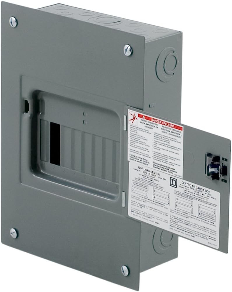 Square D - QO612L100DF Square D, QO, 100A, 6 Space 12 Circuit Fixed Main Lugs Indoor Load Center - Circuit Breaker Panels - 