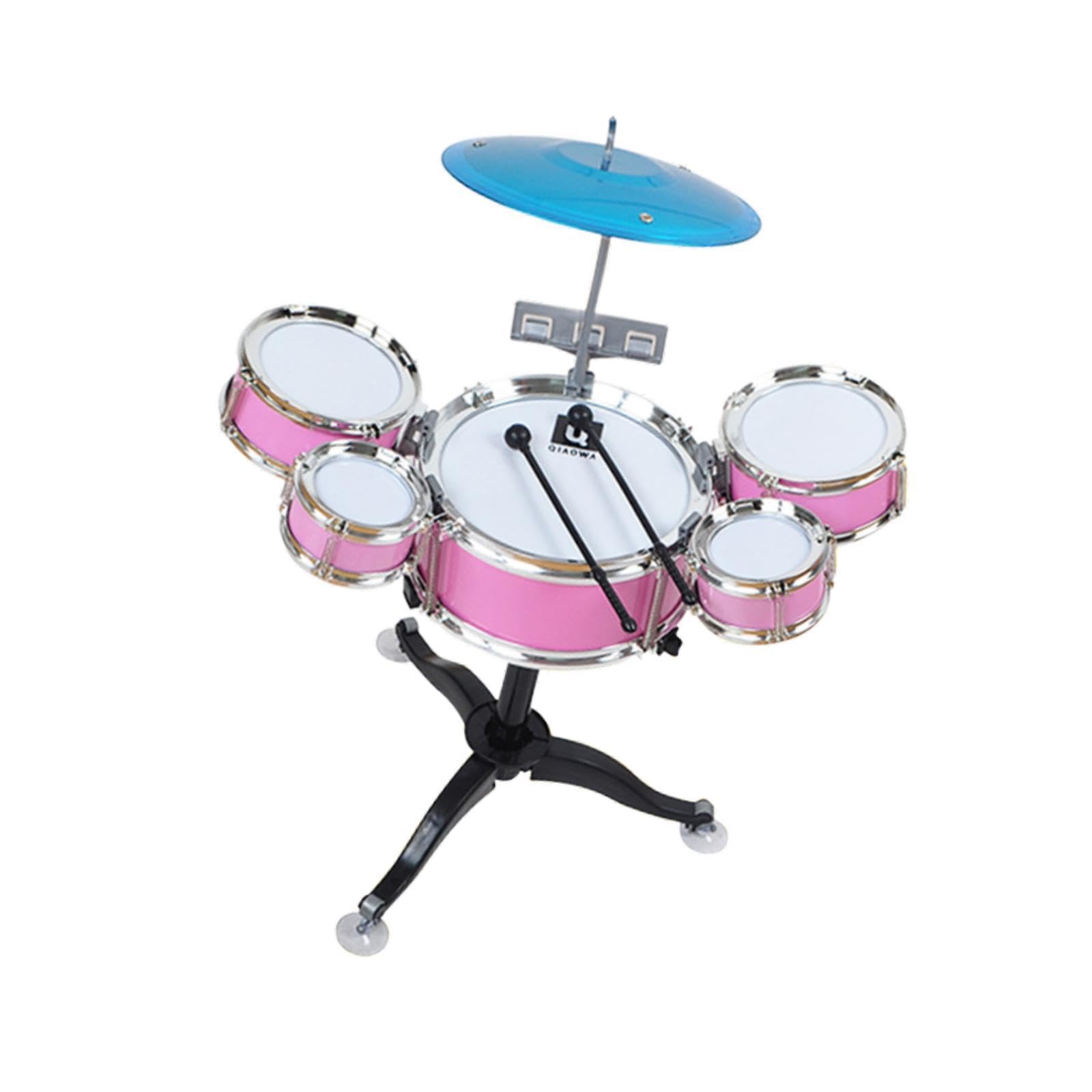 Gralara Batteria per Bambini Set Percussione Giocattolo Musicale Strumento Ritmico Educativo Materiali Resistenti Adatto a Gioco E Apprendiment, Rosa