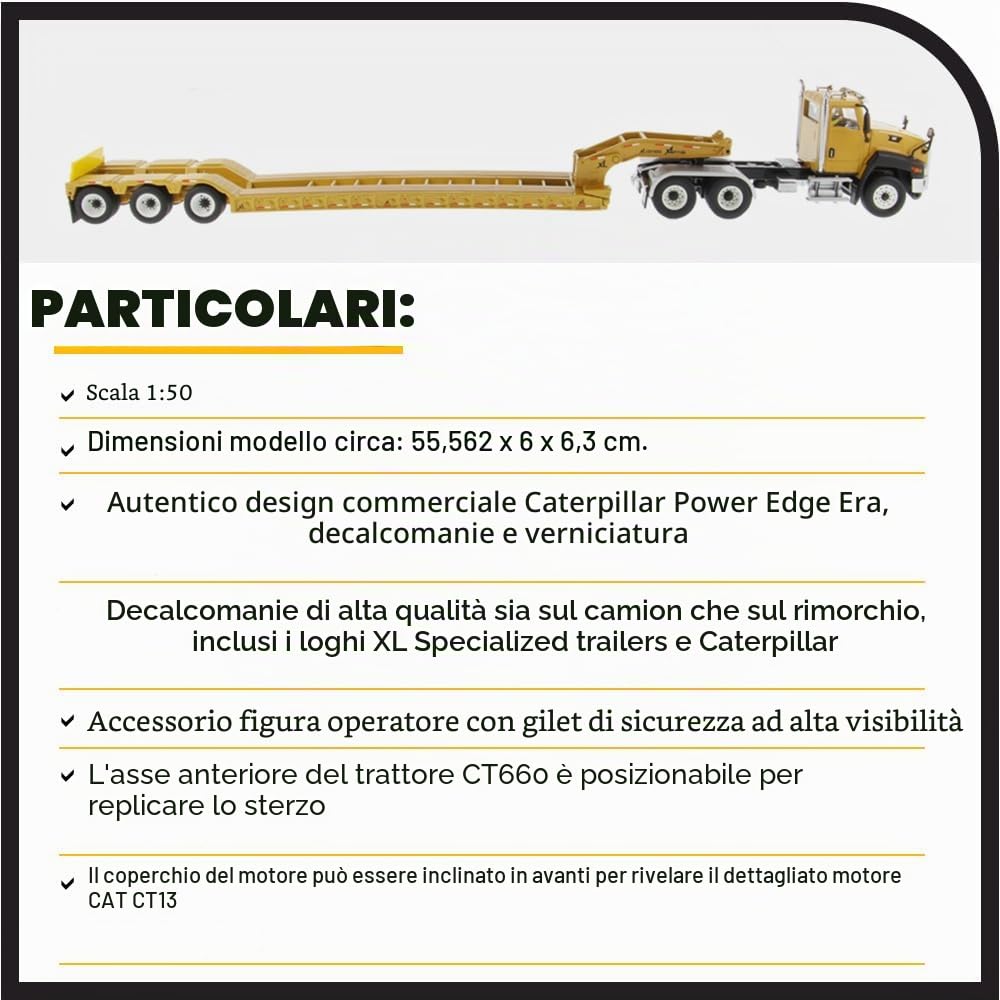 Diecast Masters 85503c - Trattore Cat CT660 Day Cab con rimorchio XL120, scala 1:50, da 14 anni, in scatola di cartone, adatto ai collezionisti