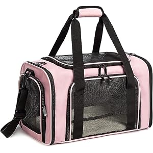 Cat Carrier Dog Carrier Pet Carrier Cat Bags for Small Medium Cats Dogs Puppies of 15 Lbs,of Airline Approved Small Dog Bag Soft Sided,Collapsible Travel Puppy Carrier (Medium, Pink)