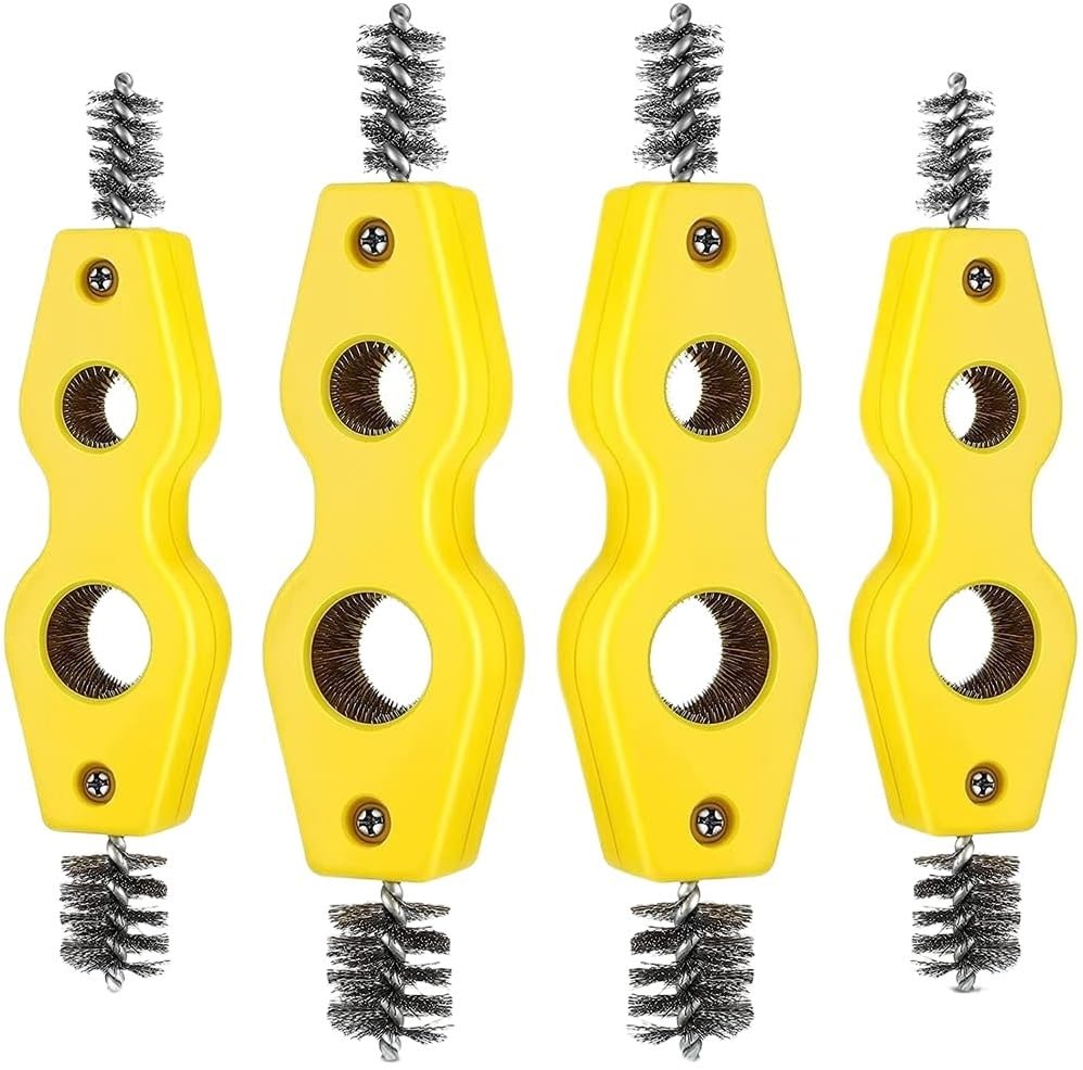 Brosse de nettoyage de tuyau en cuivre double action pour décaper intérieur et extérieur