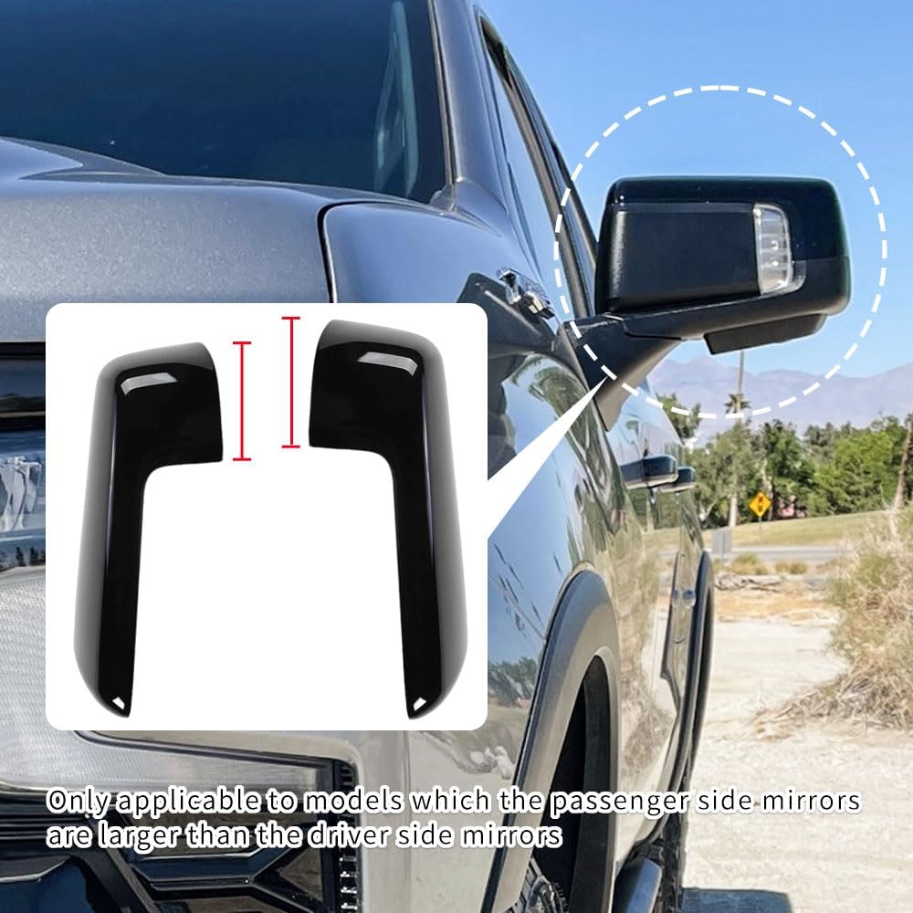 Side Mirror Cover Compatible with 2019-2025 Chevy Silverado 1500/GMC Sierra 1500 2PCS-Set (Black, 19-25 Silverado/Sierra)