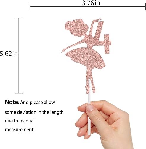 Miniatura 38 de Decoración para pastel de cumpleaños 5 de bailarina, decoración de pastel de cumpleaños de 5 años, adorables suministros de decoración de pastel
