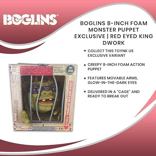Miniatura 6 de Boglins Marioneta de monstruo de espuma, figura coleccionable de 8 pulgadas, ojos que brillan en la oscuridad con piel súper elástica y ojos y boca