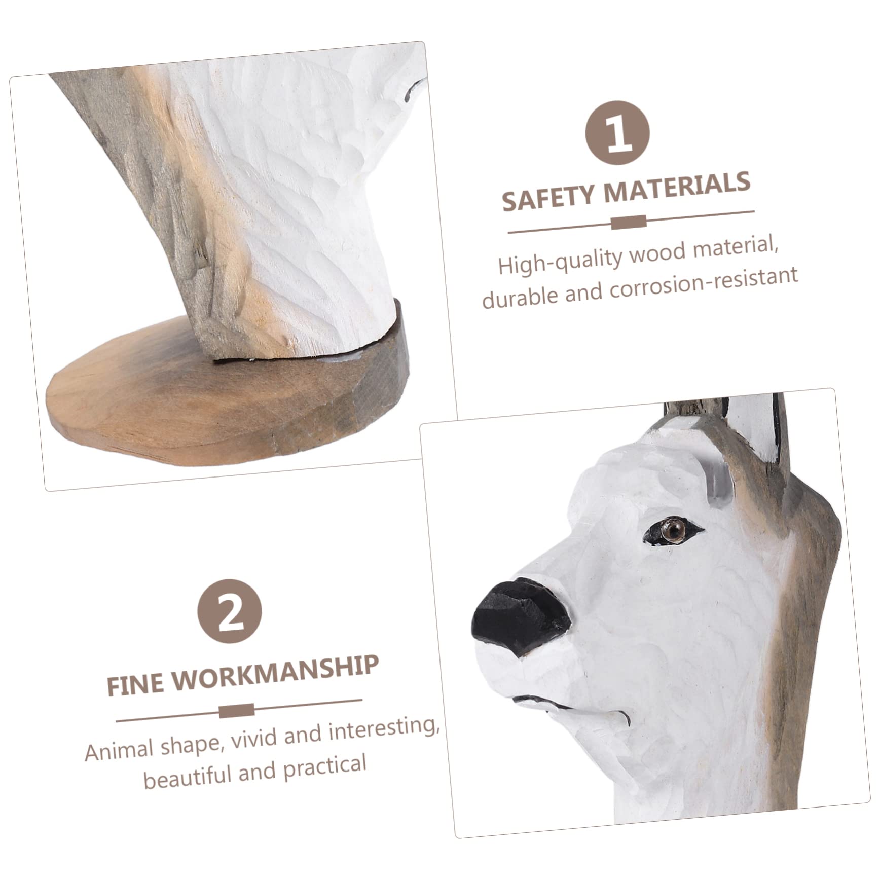 NUOBESTY 3 Stück Holz-Brillengestell Holzdekor Tischplatte Präsentationsständer Rahmenhalter Ständer Hundestatue Tier Brillen Handdekor Brillen-Display-Halterung Praktischer
