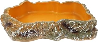 Ipetboom Prato De Alimentação De Répteis 1 Peça Tigela De Água De Resina Para Tartaruga Prato De Água Para Répteis Prato De Alimentação Para Répteis Prato De Água Para Tartaruga