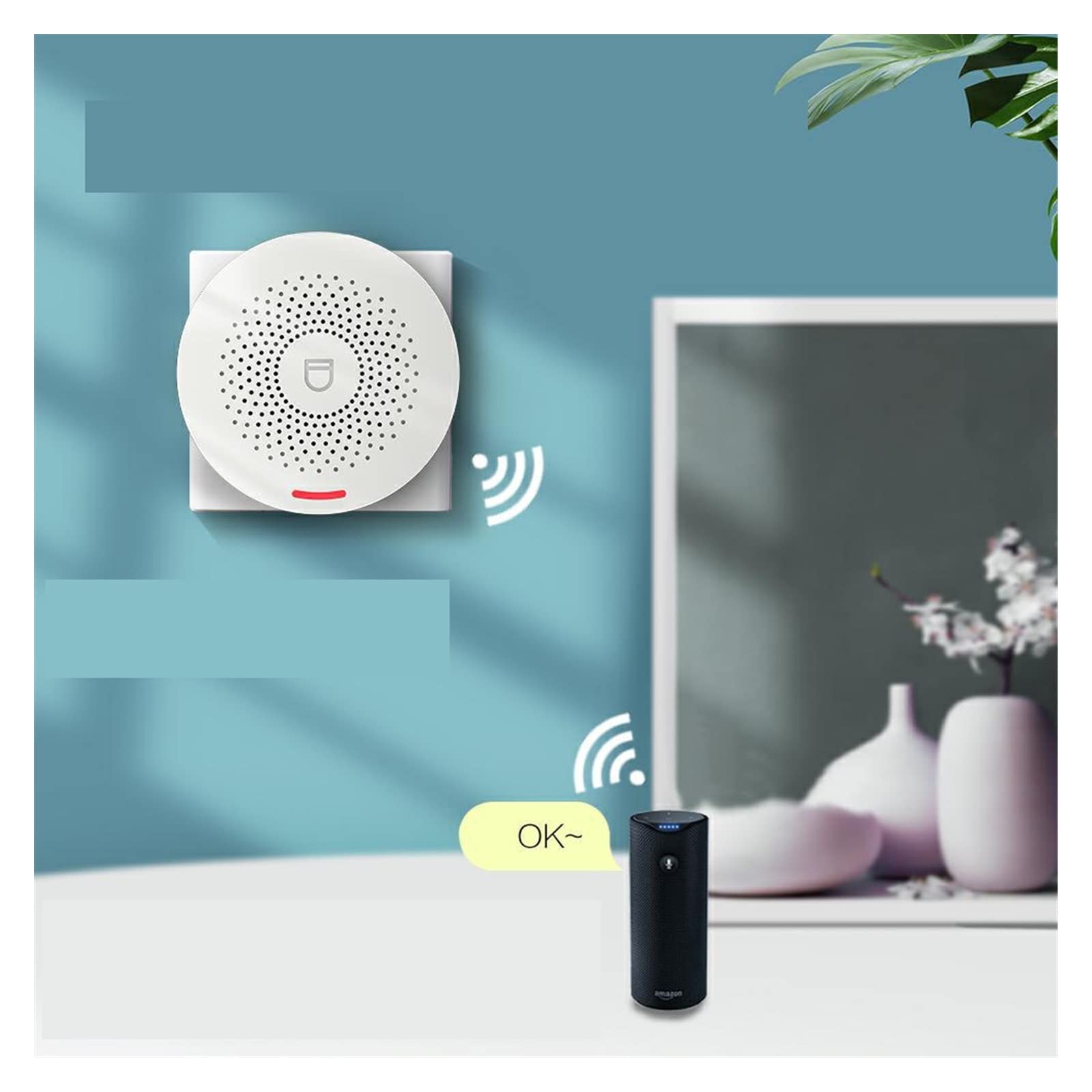 Sistema di Allarme di Sicurezza Domestica, Tuya di Allarme Domestico Wireless 433 MHz Sicurezza antifurto Smart Home App Rilevatore Movimento del sensore della Finestra Porta(J)