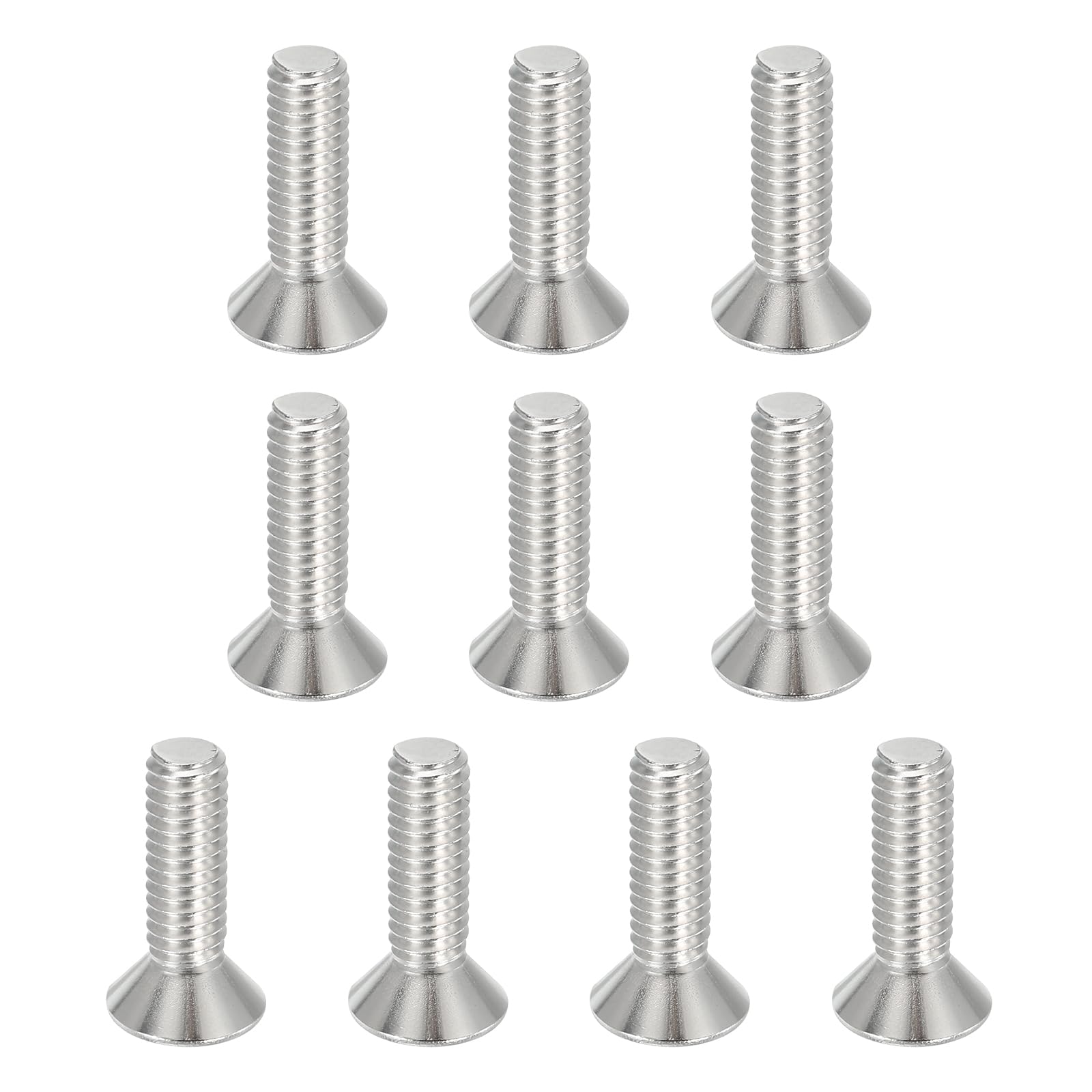 PATIKIL 5/16-18 x 1" Flat Head Socket Cap Screws, 10 Pack Flat Countersunk Bolts Hex Socket Drive Machine Screws 304 Stainless Steel 18-8 Full Thread Grade 6.8