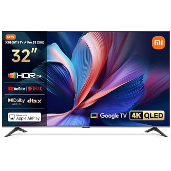 XIAOMI A Pro 32" QLED Smart TV, Google TV, Triple Tuner DVB-C/S/S2/T/T2, Dolby Audio, DTS Virtual:X, DTS-HD, Voice Control wi