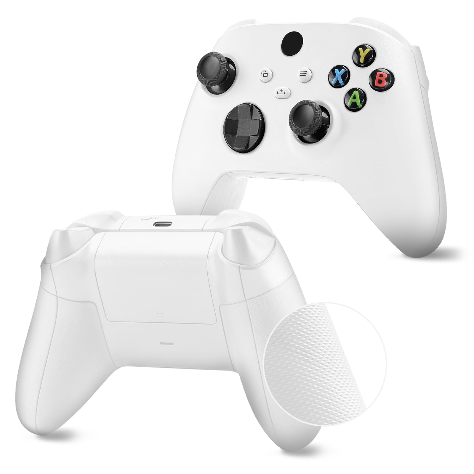 VANPARK Anti-Slip Shell Set for Xbox Series X S Controller Accessories Include Front Back Paceplate Grip Battery Cover