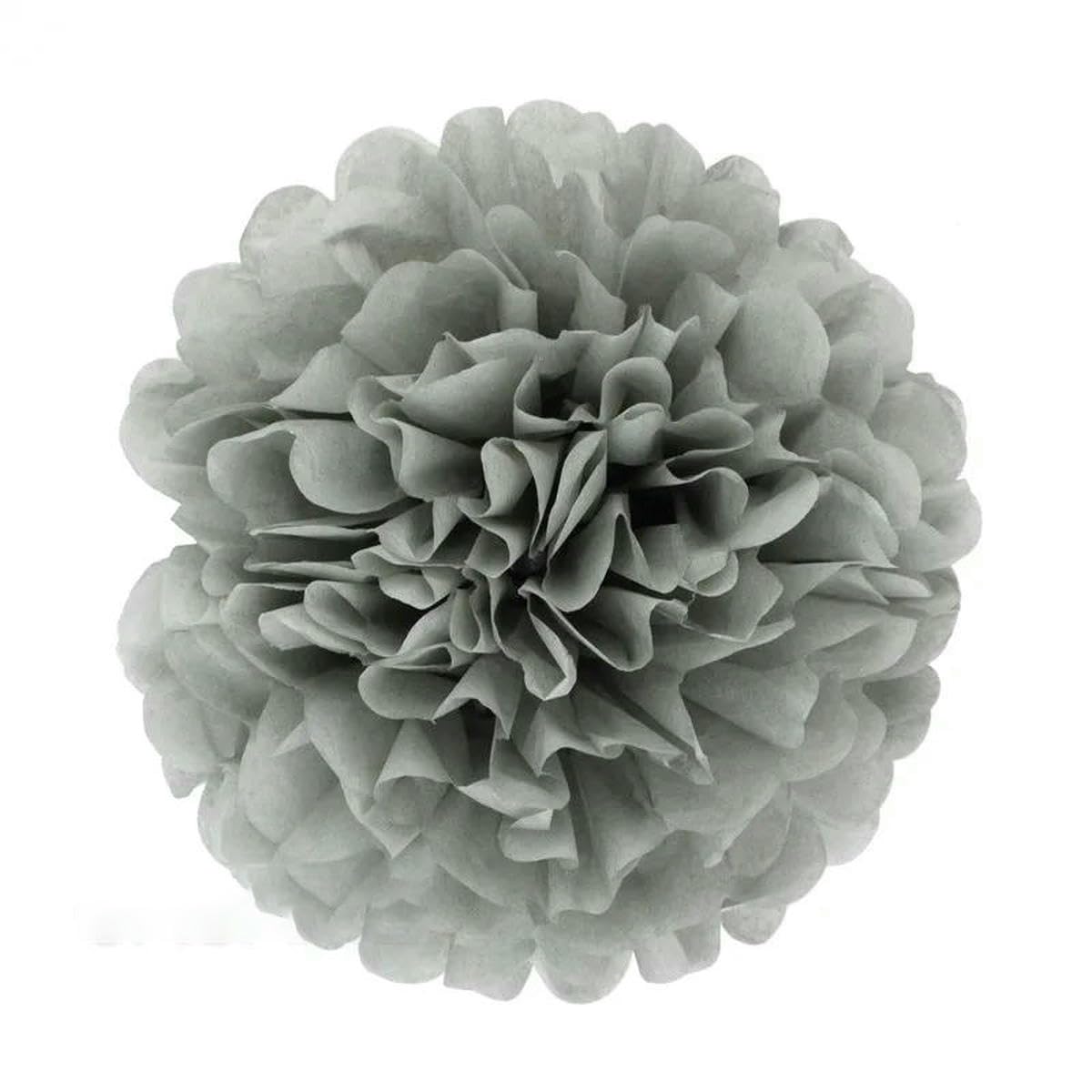 AYHTUD 5pcs 4 6 8 10 12 Inch Tissue Paper Pom Pom Poms Wedding Party Paper Pompom Flower for Wedding Decoration Pompoms Birthday Baby-grey-4 inch 10cm