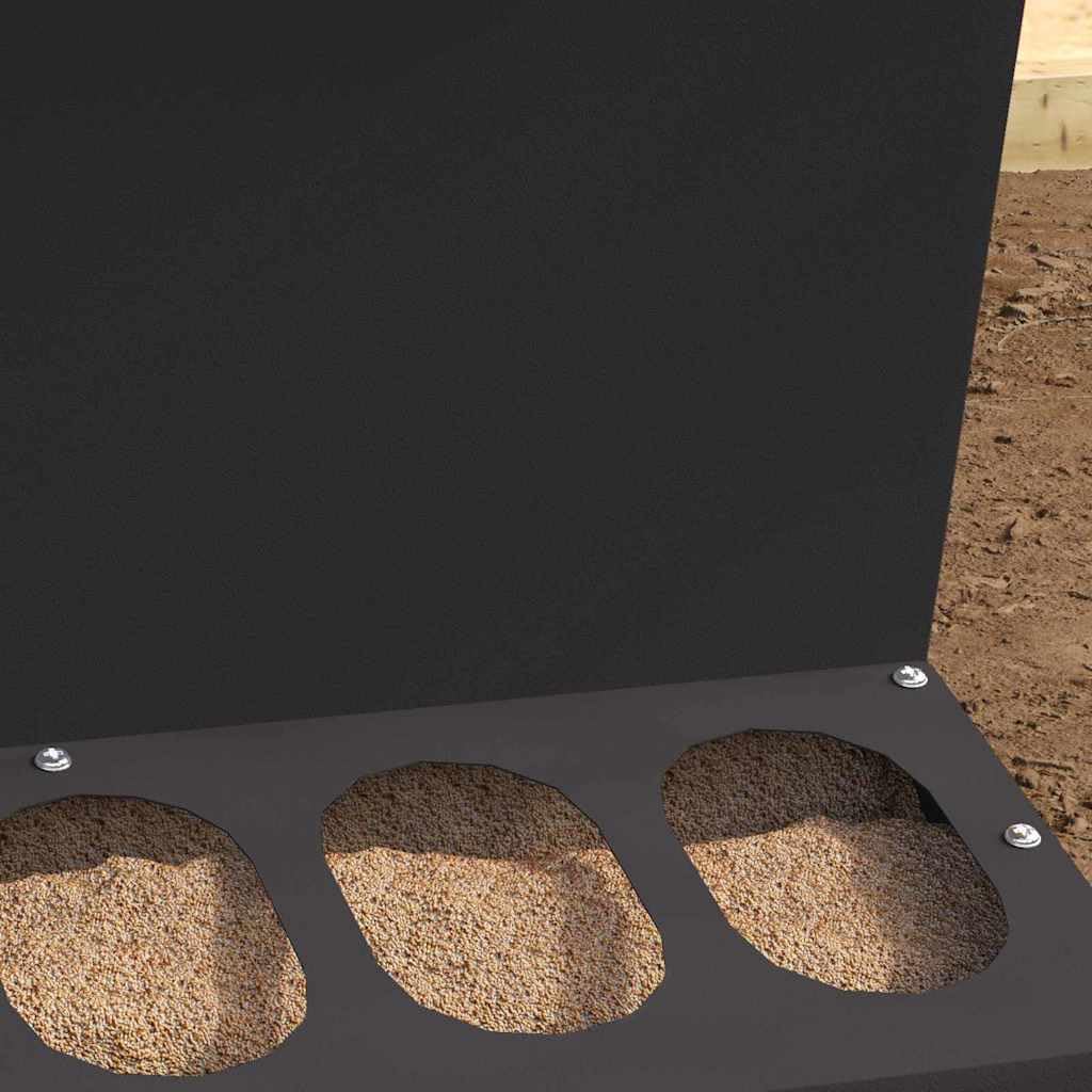 Comedero para pollos de acero laminado en frío lacado negro, 30 x 30 x 39 cm, resistente a la intemperie, para interior y exterior, con capacidad de 4 kg, práctico comedero para aves de corral