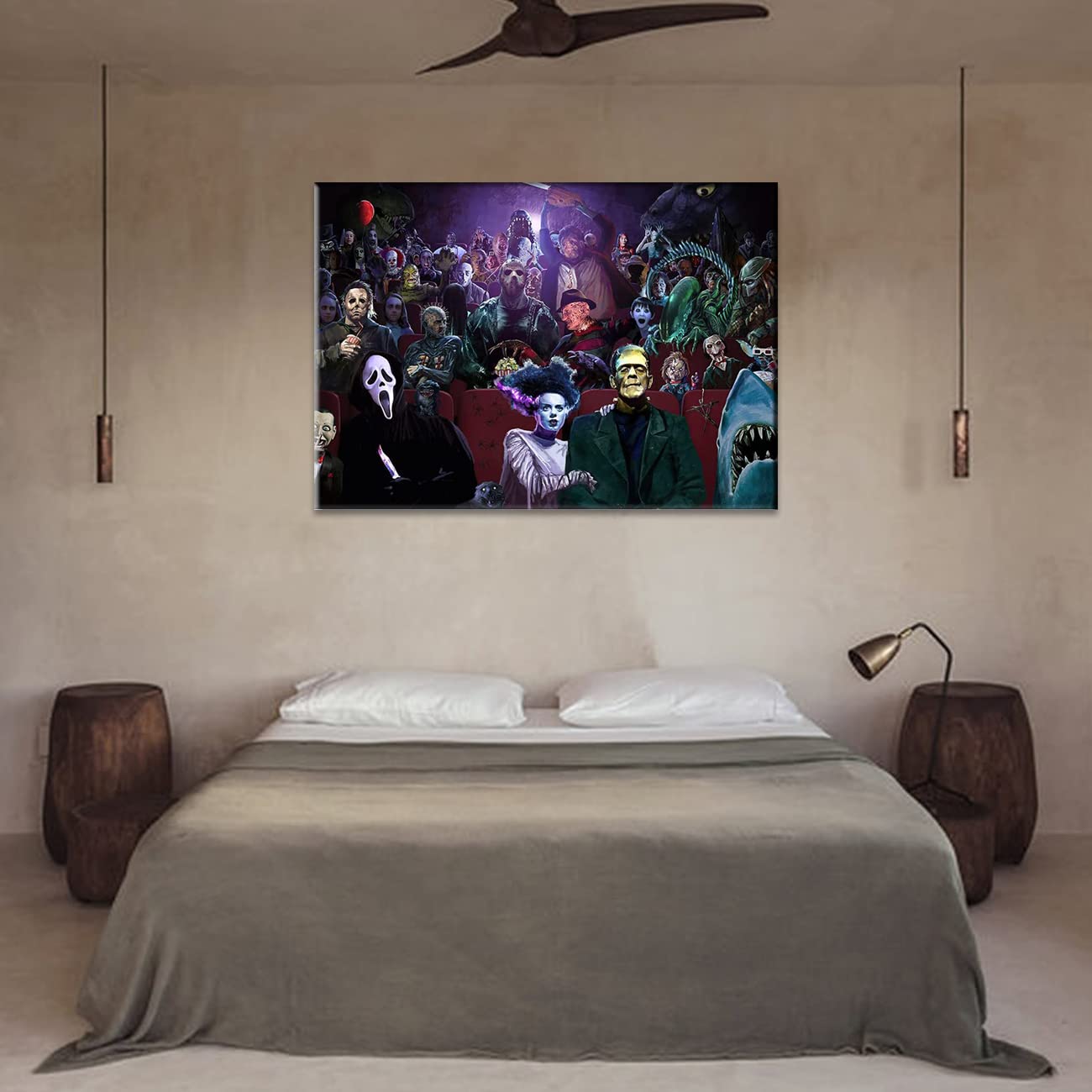 Horror Movie Poster Horror Film Leinwand Wandbilder Horror Kunstdruck Gemälde für Kino Theater Heimdekoration (Rahmen, 60x90cm)
