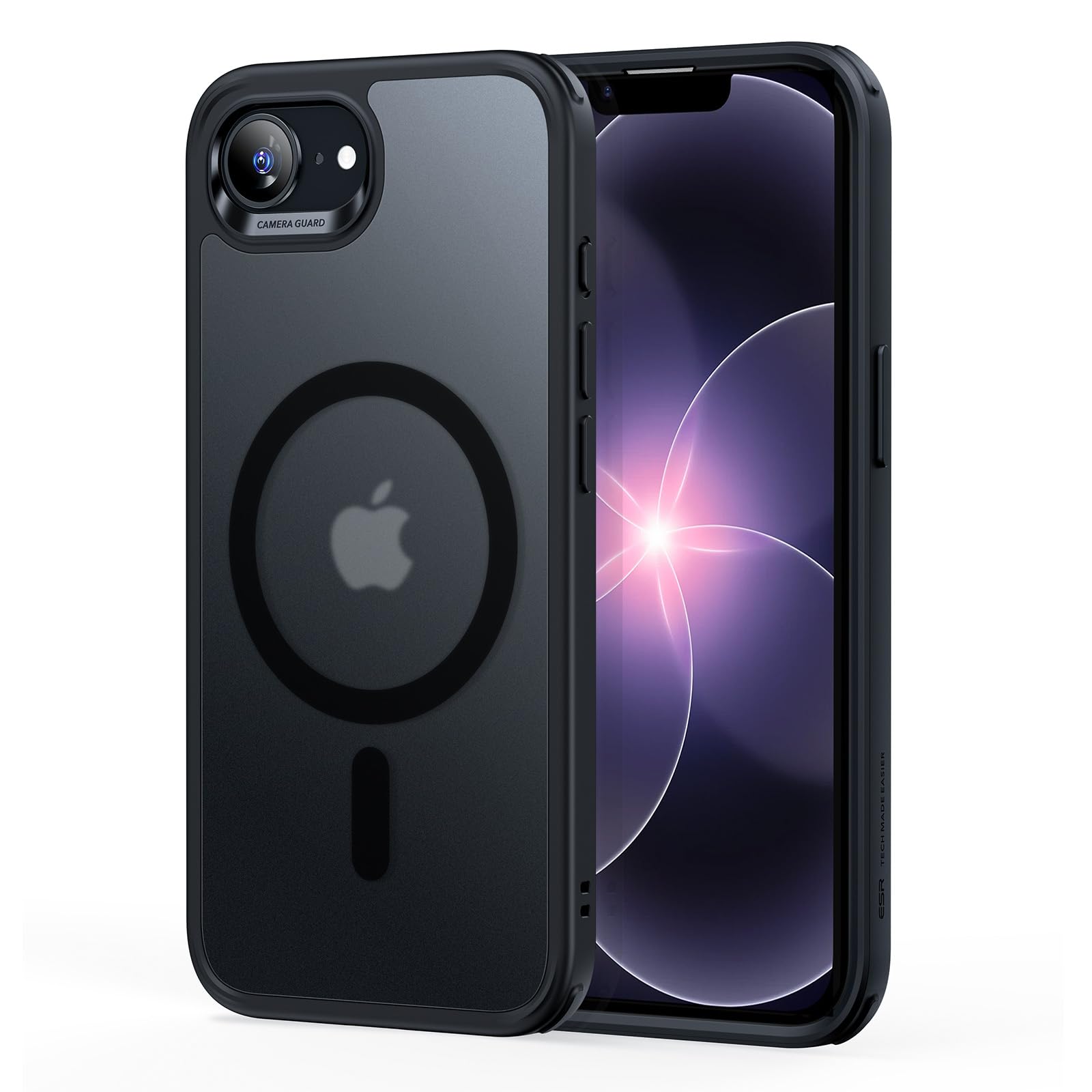 ESR für iPhone 17e Hülle und iPhone 16e Hülle, kompatibel mit MagSafe, zertifizierter Militärschutz, Starke Magnetkraft, stoßfest und Kratzfest, magnetische Handyhülle, iPhone 17e/16e Case Mattschwarz