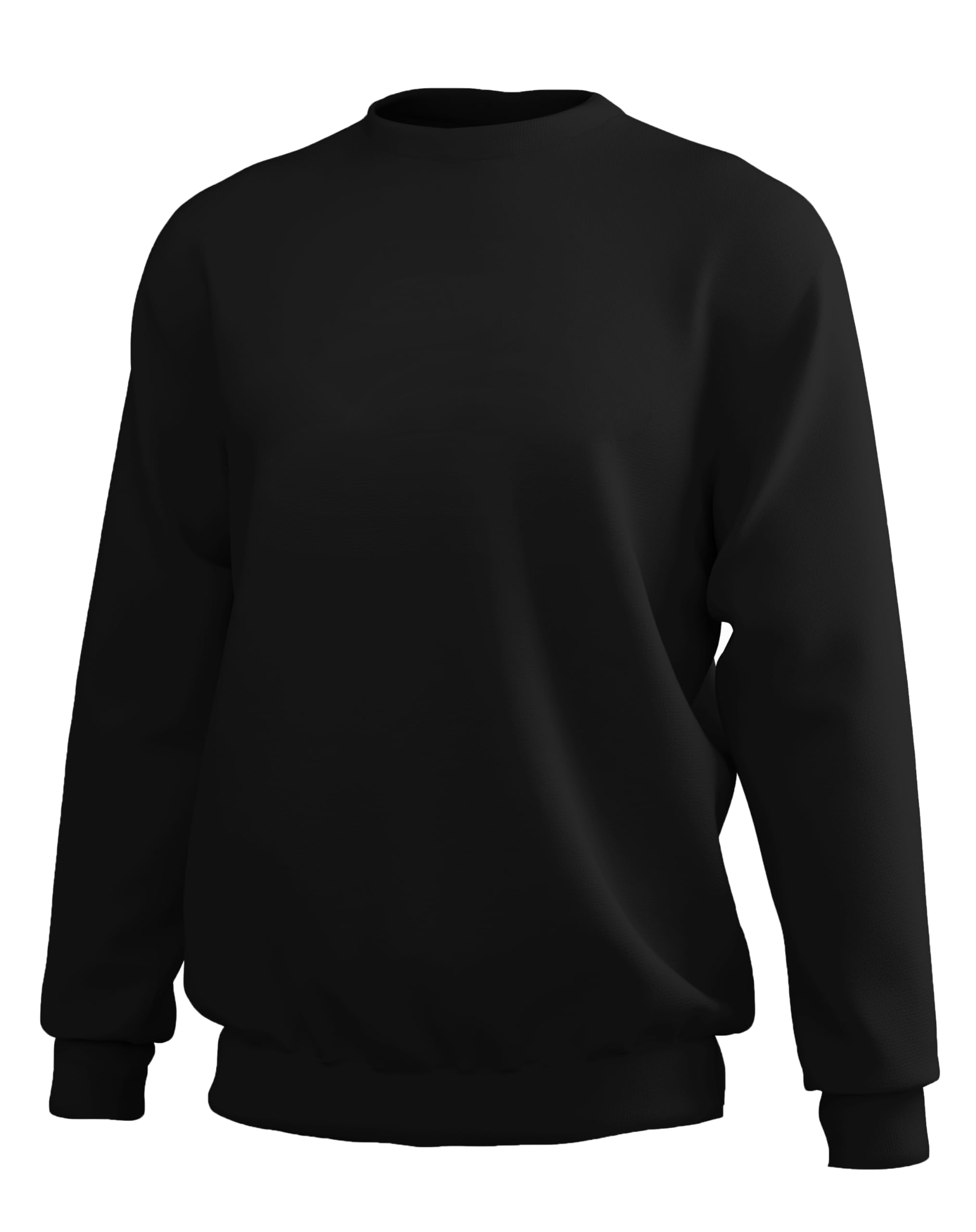 Men's Loopknit Round Neck Full Sleeve Regular Fit Sweatshirt (Color Black)-image-28