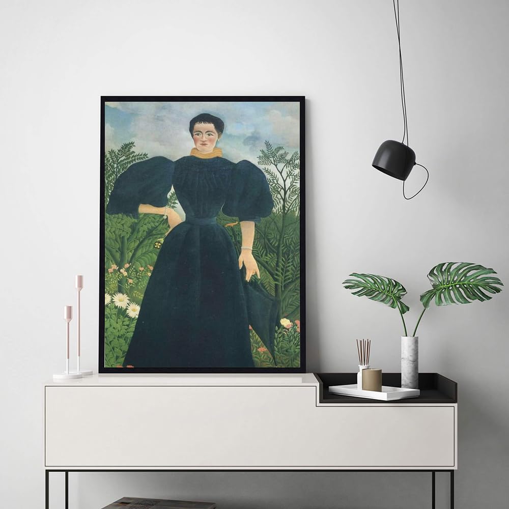 アンリ・ルソー　アートポスター　ジョセフブルマーの肖像画額入り大型 アンリ・ルソー アートポスター ジョセフブルマーの肖像画額入り大型