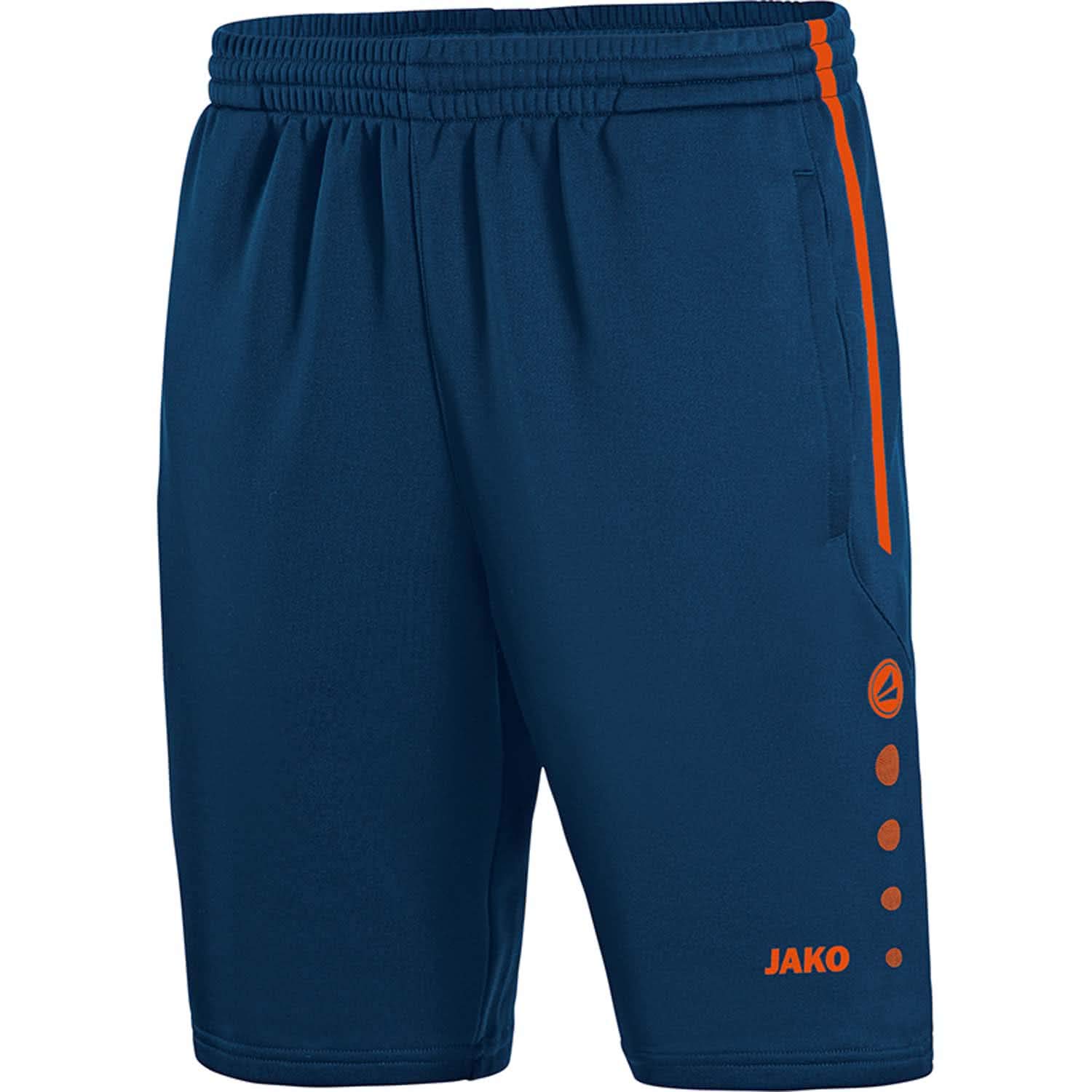 JAKO Children's Active Training Shorts, Children's, 8595, Navy/Flame, 128