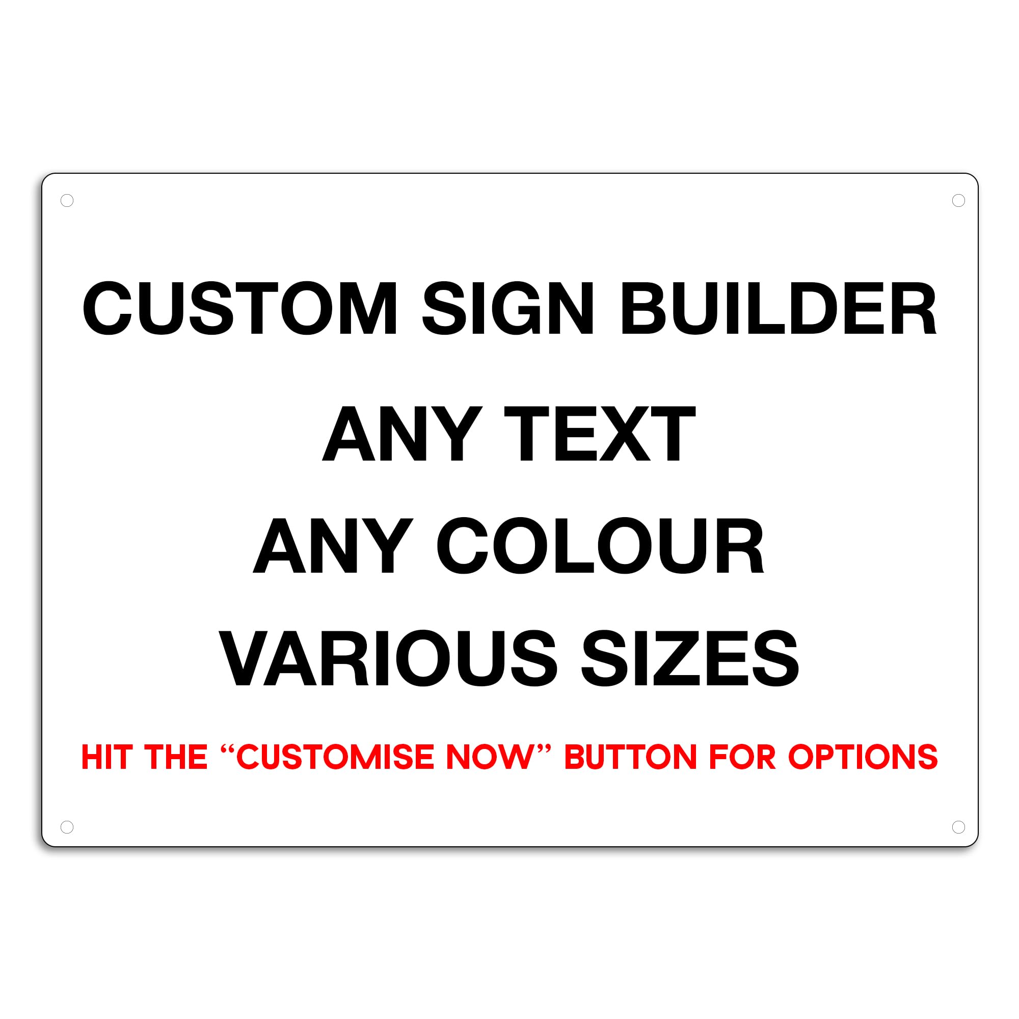 Personalised Custom Made Sign Background Own Text, Size Indoor & Outdoor Door Sign, Entrance, Parking, Decorative Use Plaque for Safety Warning