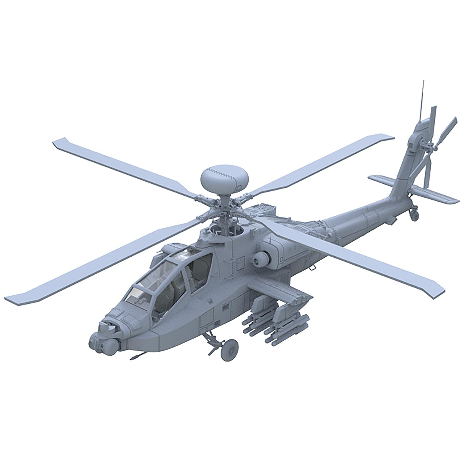 1/144 Scale DIY Military Model US Attack Helicopter AH-64D Unassembled Resin Model Gunship Attack Model for Military Collection Display