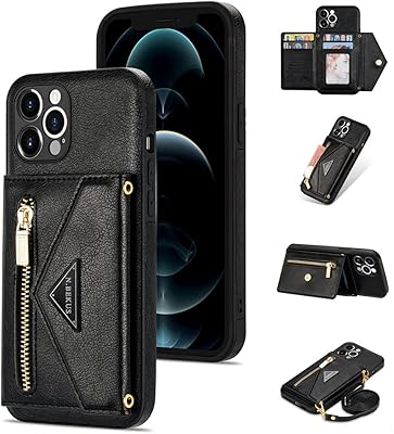 Crossbody Wallet Case Compatible with Samsung Galaxy S20 Plus Leather Phone Case with Card Holder and Strap Cover Magnetic Closure Flip Handbag Zipper Purse Kickstand Shockproof Shell(Black)