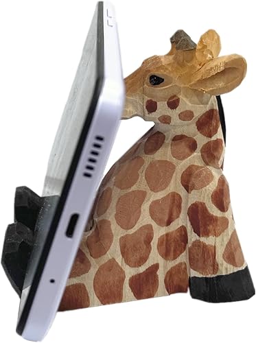Miniatura 3 de TANG SONG Soporte de teléfono de jirafa de madera lindo decoración soporte para tabletas