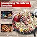 SWANEW Feuerschale für Draußen Ø82.5cm, Gross Feuerstelle Feuerkorb Eisenschale mit Griffen, Hochwertig Feuerschale für Balkon Hof Wiese Wald Kamin Terrasse Camping
