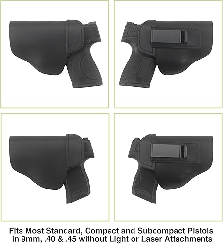 Miniatura 3 de IWB - Funda de pistola de piel auténtica, compatible con Glock 17 17L 19 19X 22 26 43 43X 45, S&W M&P Shield SD9 SD40 SW9VE SW40VE, Taurus G2 G2C