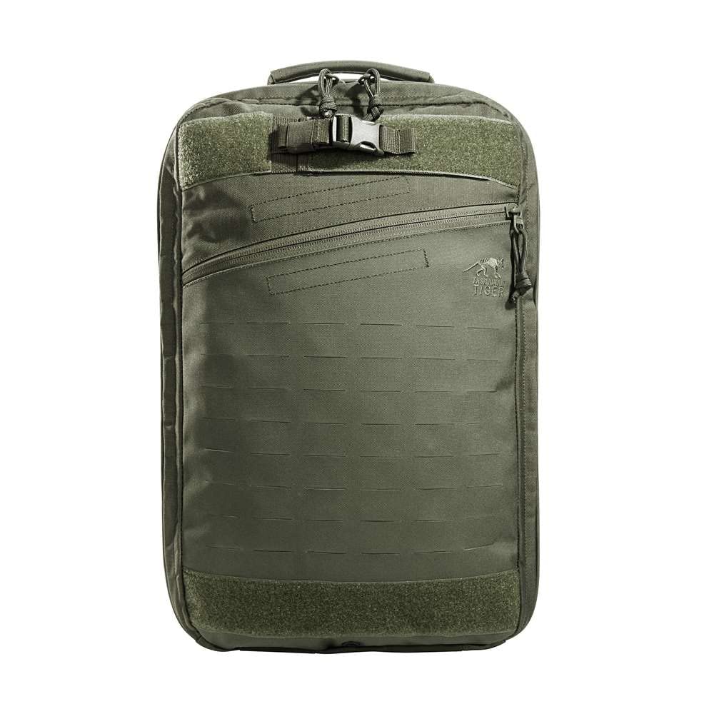Tasmanian Tiger TT Medic Assault Pack MKII L - Zaino per primo soccorso, vuoto per emergenza, viaggi, campeggio, escursioni, ciclismo, attività all'aperto (grigio pietra e verde oliva, IRR)