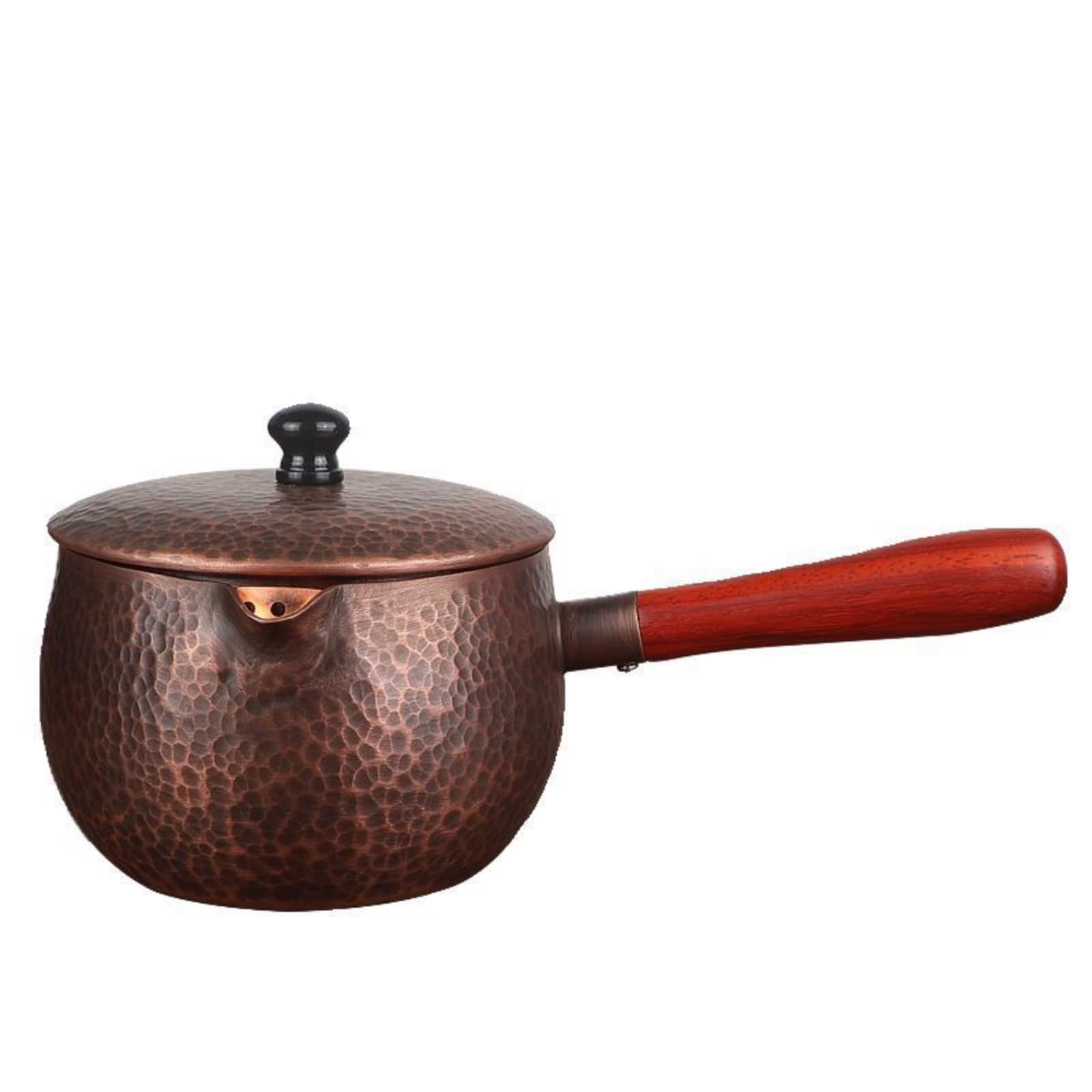 Tetera de Cobre Martillado Tetera Hervidor Jarra Caldera con Diseño Ergonómico y Textura Única para Colección de Té Vertido Eficiente y Limpio Adecuada para Hogar Aficionados al Té