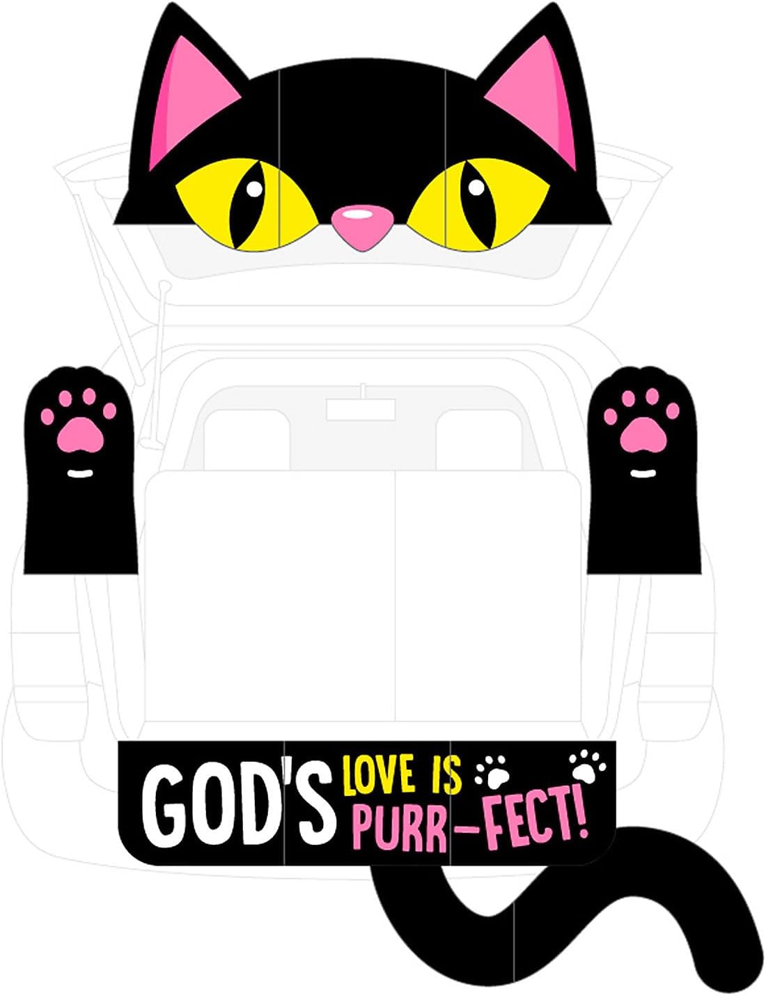 Fun Express Value Religious Black Cat Trunk-or-Treat Decorating Kit - 5 Pc