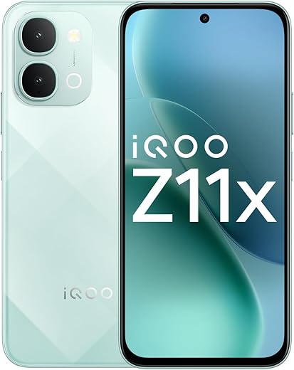 iQOO Z11x 5G (Prismatic Green, 8GB RAM, 128 GB Storage) | Dimensity 7400-Turbo Processor | 7200 mAh Battery Smartphone | Powered by OriginOS 6