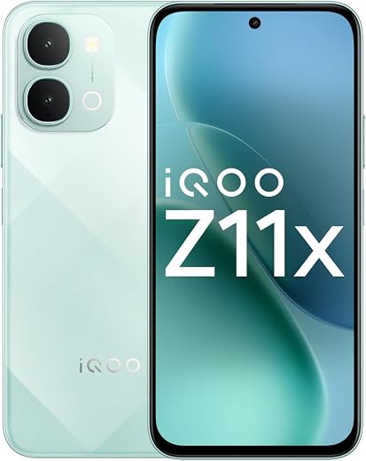 iQOO Z11x 5G (Prismatic Green, 8GB RAM, 128 GB Storage) | Dimensity 7400-Turbo Processor | 7200 mAh Battery | 4K Video Rec