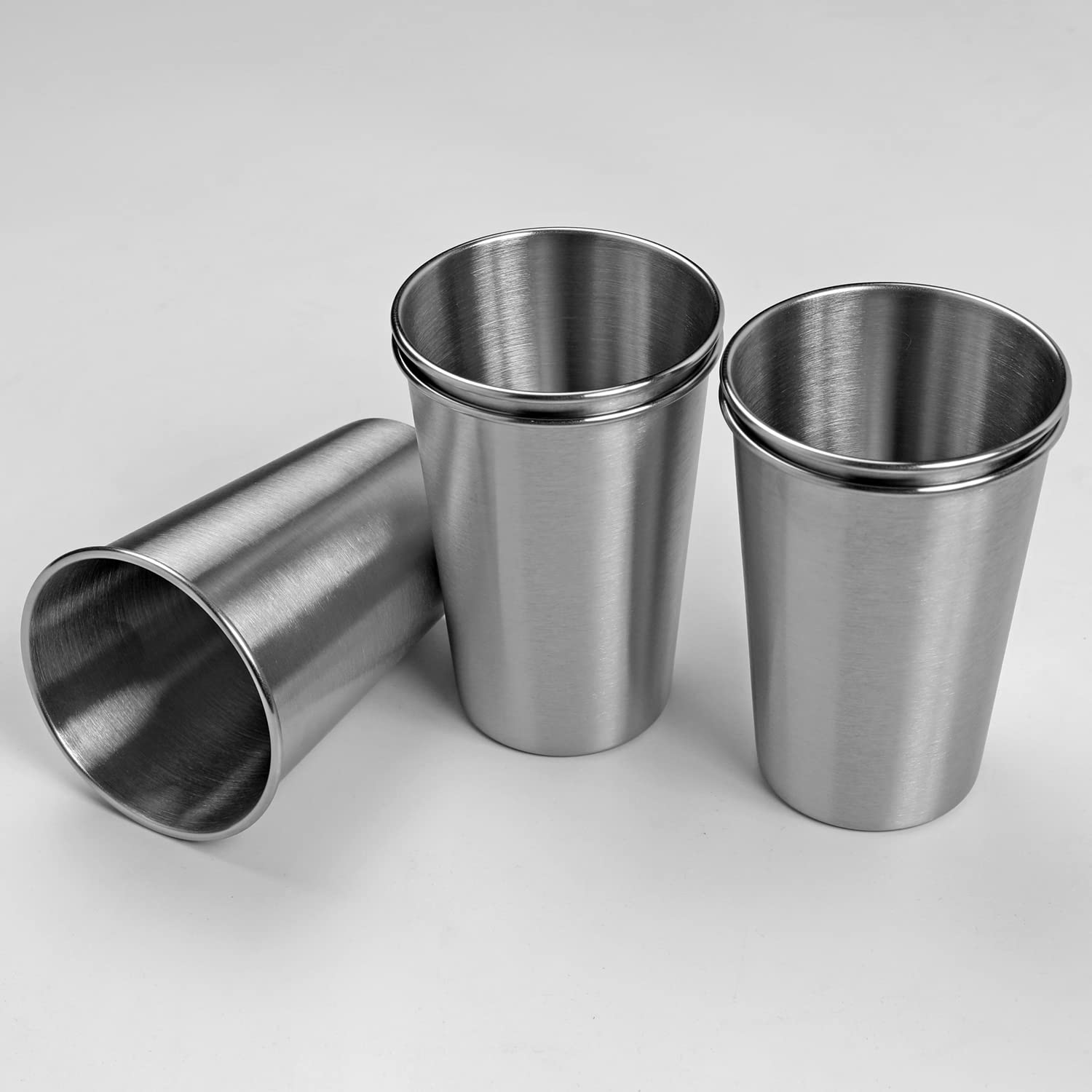 CAMBUY Vasos de acero inoxidable de 18 onzas, irrompibles y reutilizables, juego de vasos saludables ecológicos para jugo de leche y agua, aptos para lavavajillas (5 piezas)
