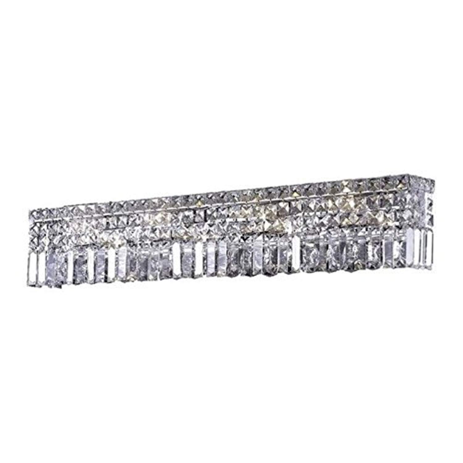 Elegant Lighting 2032W30C/RC Maxim Collection 6-Light Wall Sconce Royal Cut Crystals with Chrome Finish