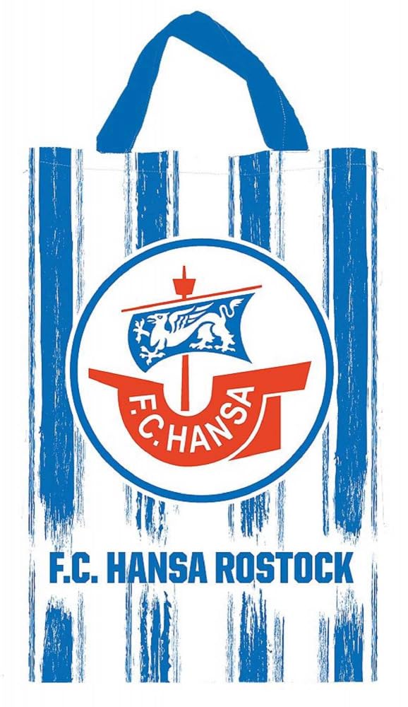 F.C. Hansa Rostock Bettwäsche - Streifen - 2-teilig 135 x 200 cm im Jutebeutel FCH