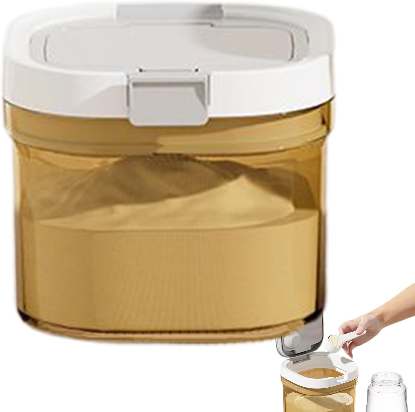 Travel Formula Dispenser โ Sealed Milk Powder Storage Box, Stackable Food Container with Scoop | Portable Feeding Organizer for Nursery Refrigerator | Formula Snack Holder for Kitchen